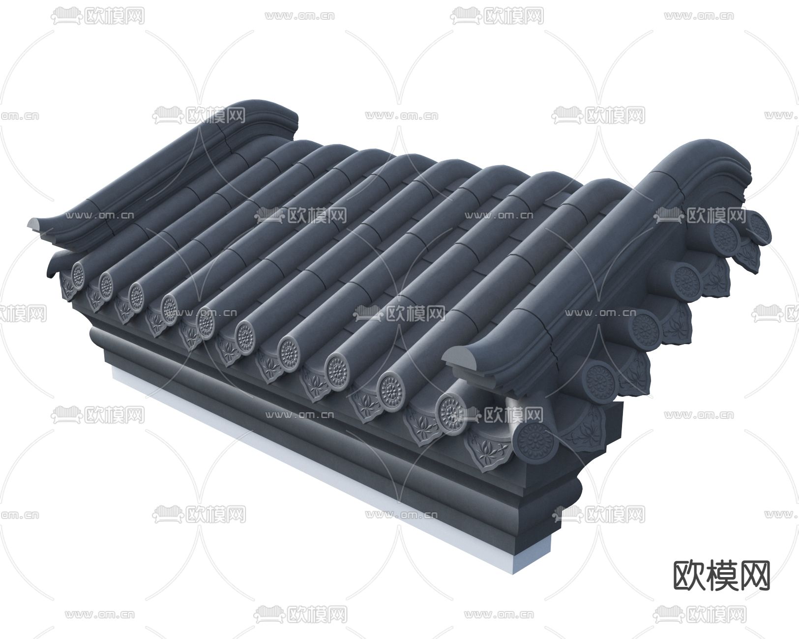 新中式门头屋檐建筑构件3d模型下载（渲染图5）