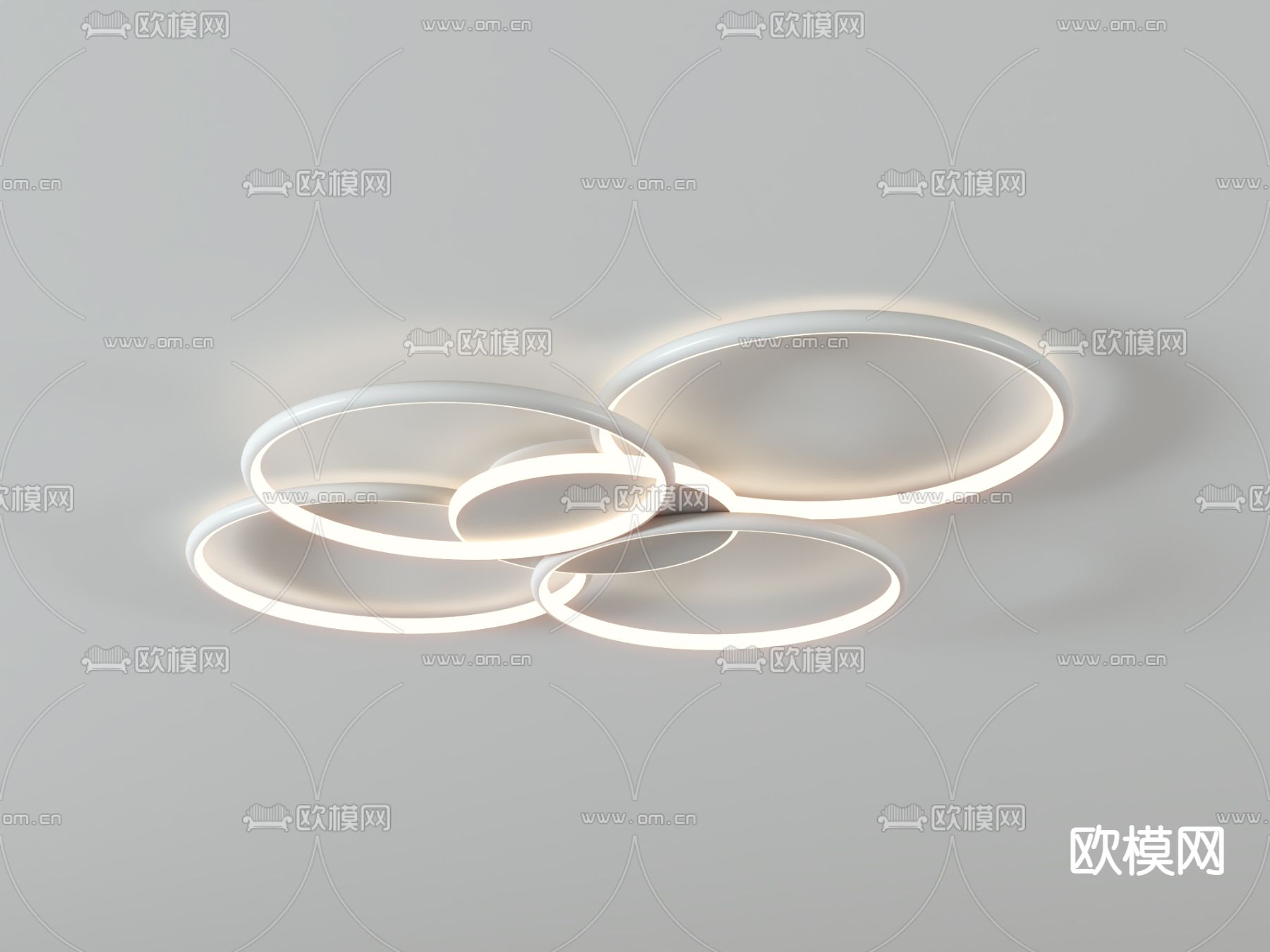 现代轻奢吸顶灯su模型下载（渲染图3）