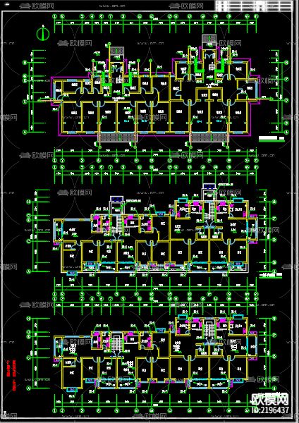 金色界城10号17号23号30号楼给排水CAD施工图下载（渲染图3）