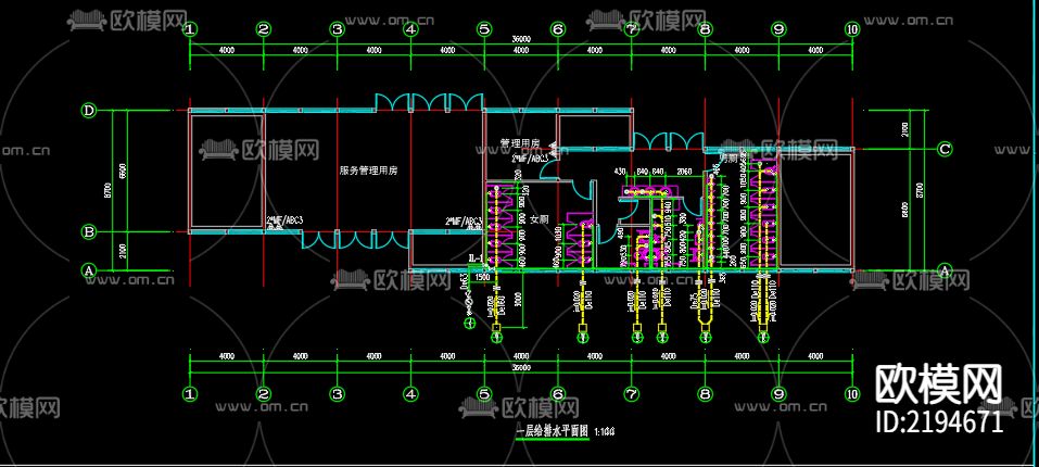 驿站给排水系统CAD施工图下载（渲染图3）