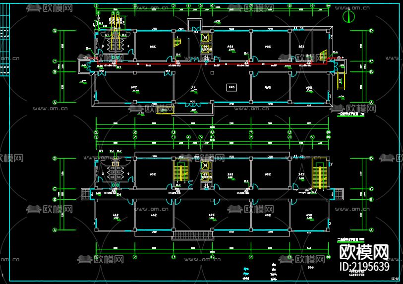 公司综合楼给排水及水灭火CAD施工图下载（渲染图1）