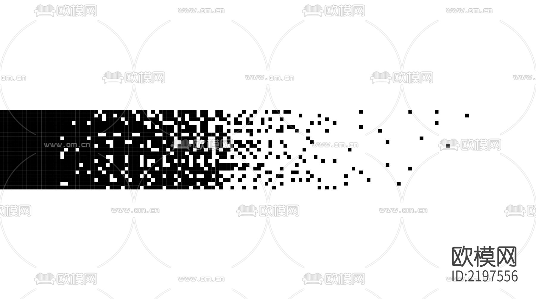 黑白渐变方格装饰画下载（渲染图1）