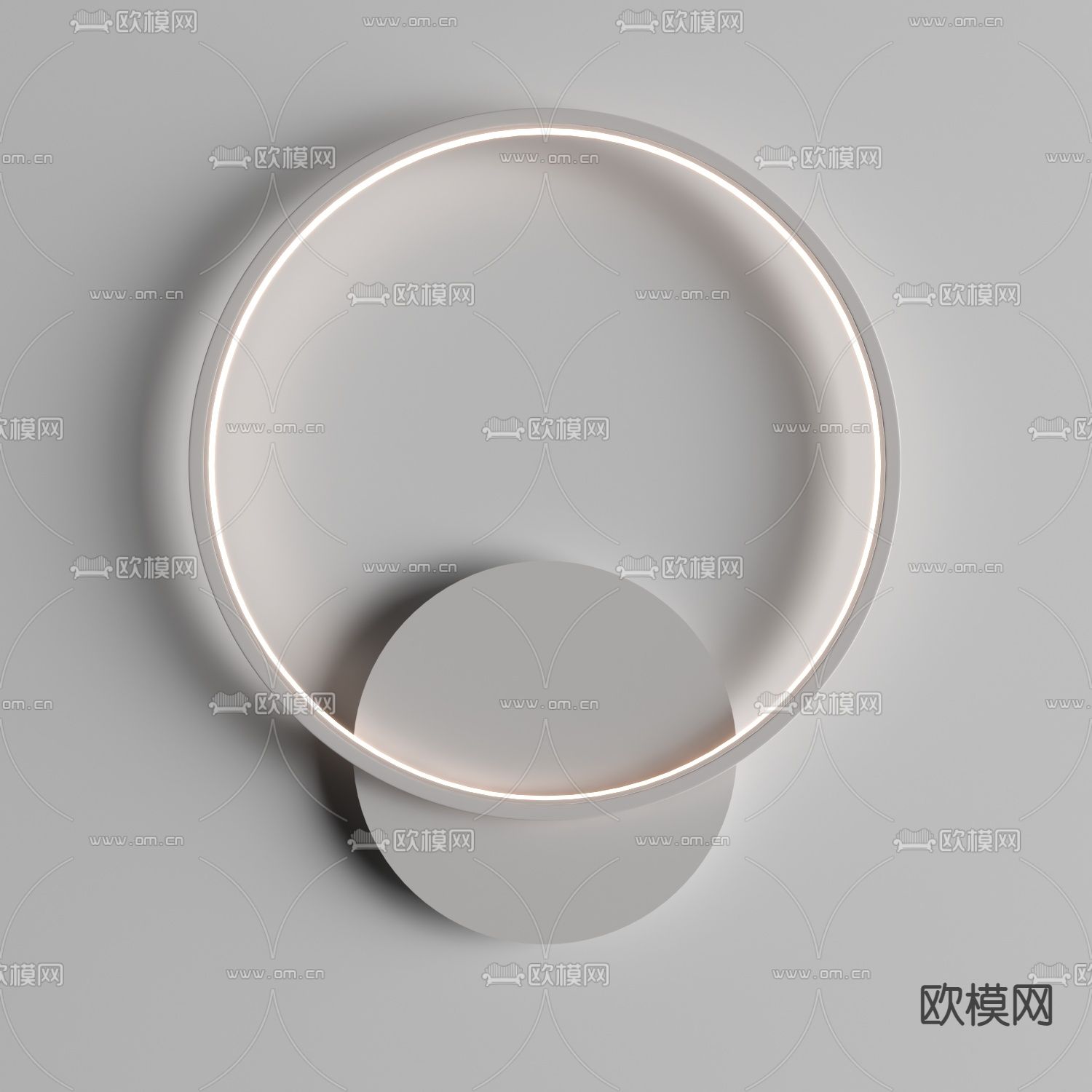 现代极简金属壁灯3d模型下载（渲染图2）