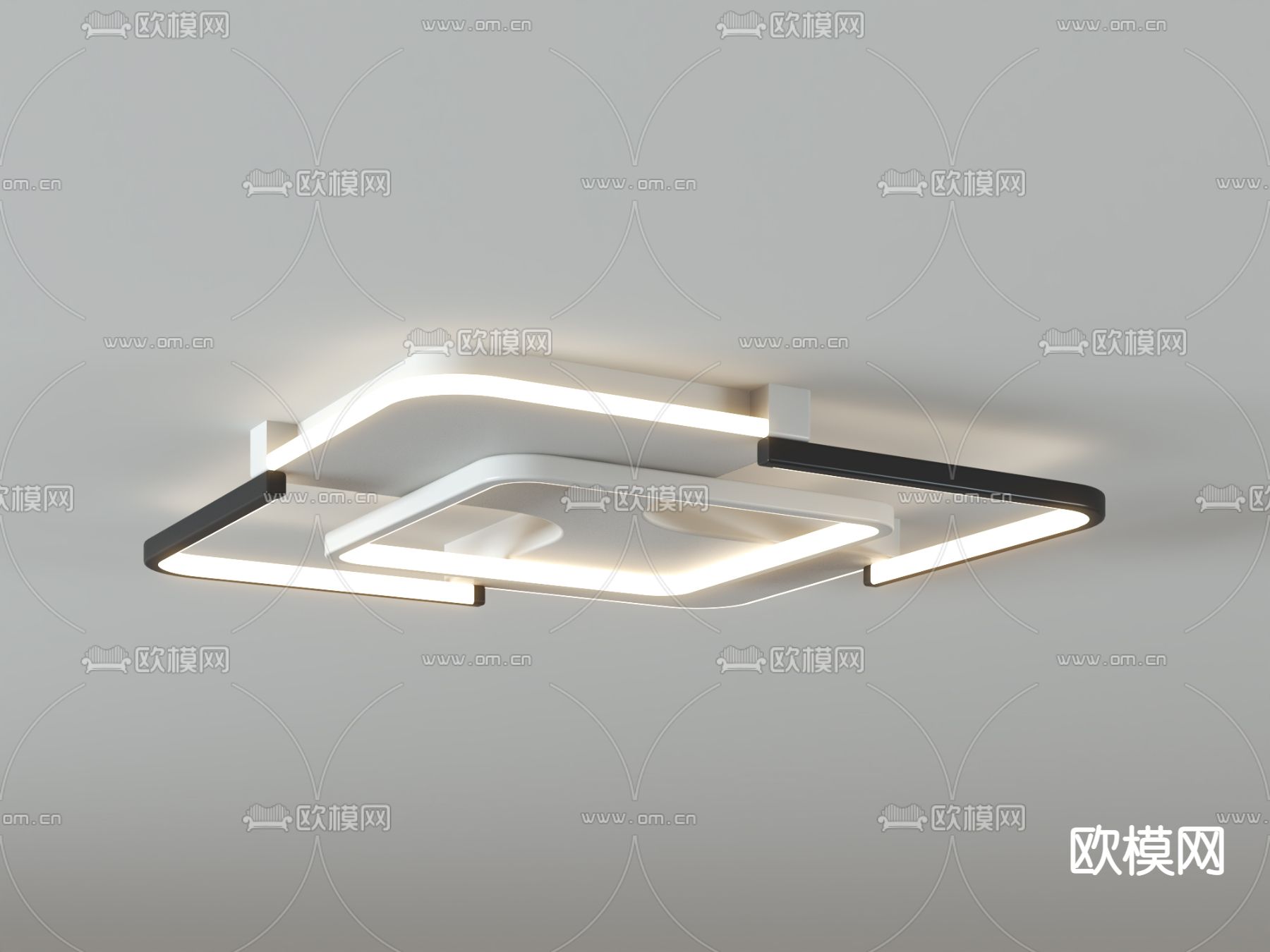 现代吸顶灯su模型下载（渲染图2）