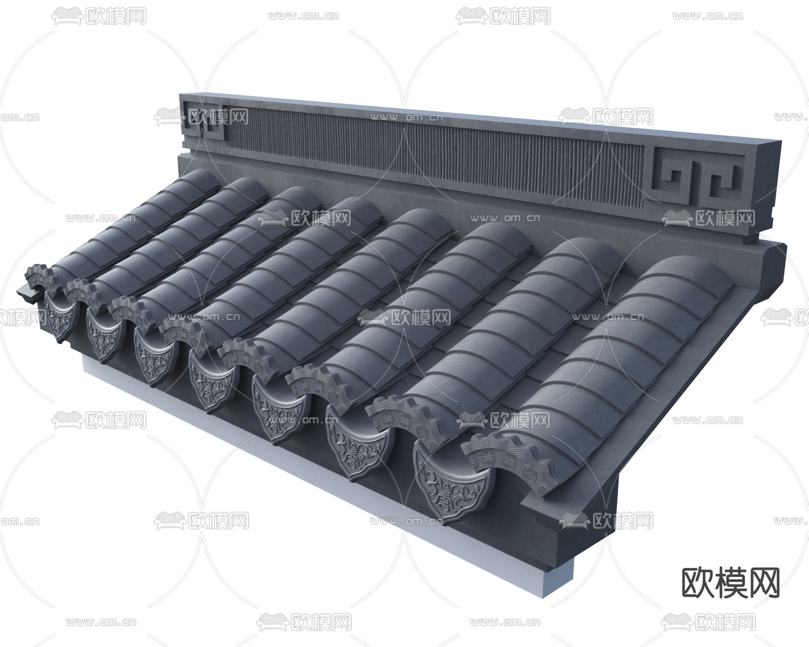 新中式门头屋檐建筑构件3d模型下载（渲染图4）