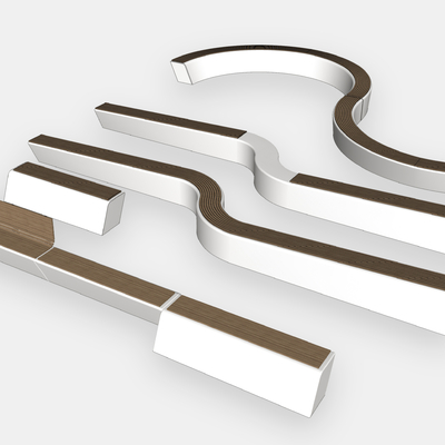  现代户外异形座凳su模型 