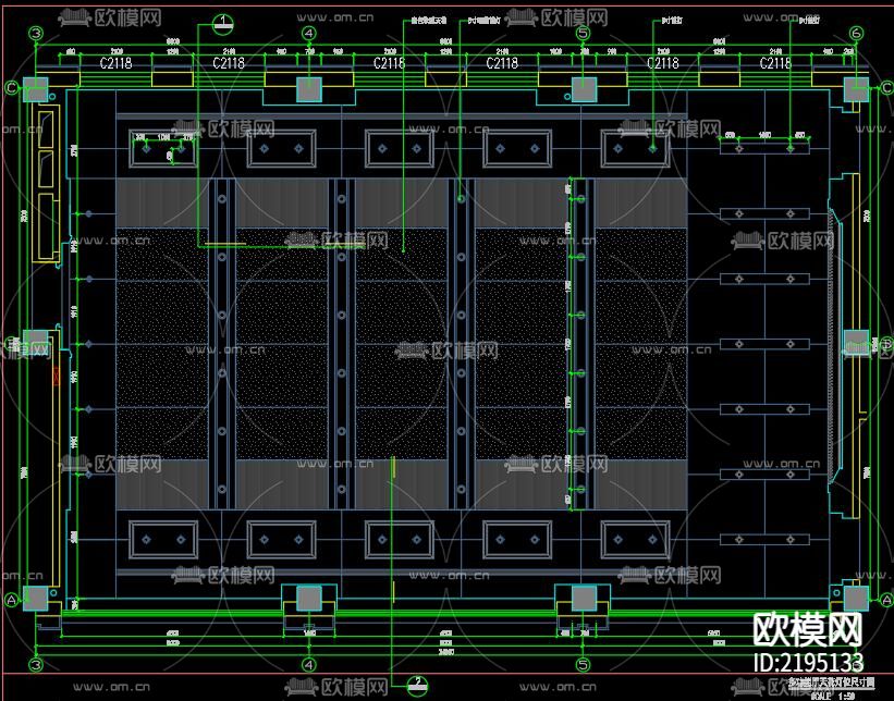 多功能厅CAD图纸下载（渲染图6）