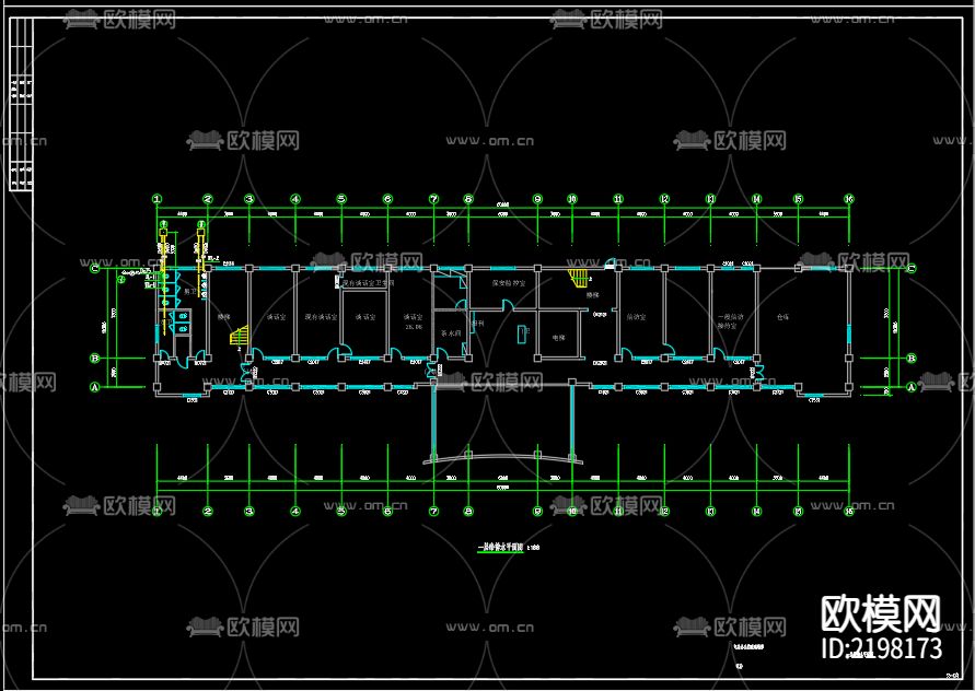 办公楼给排水设计cad施工图下载（渲染图3）