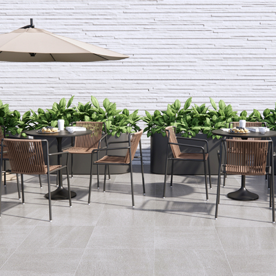  现代户外休闲桌椅su模型 