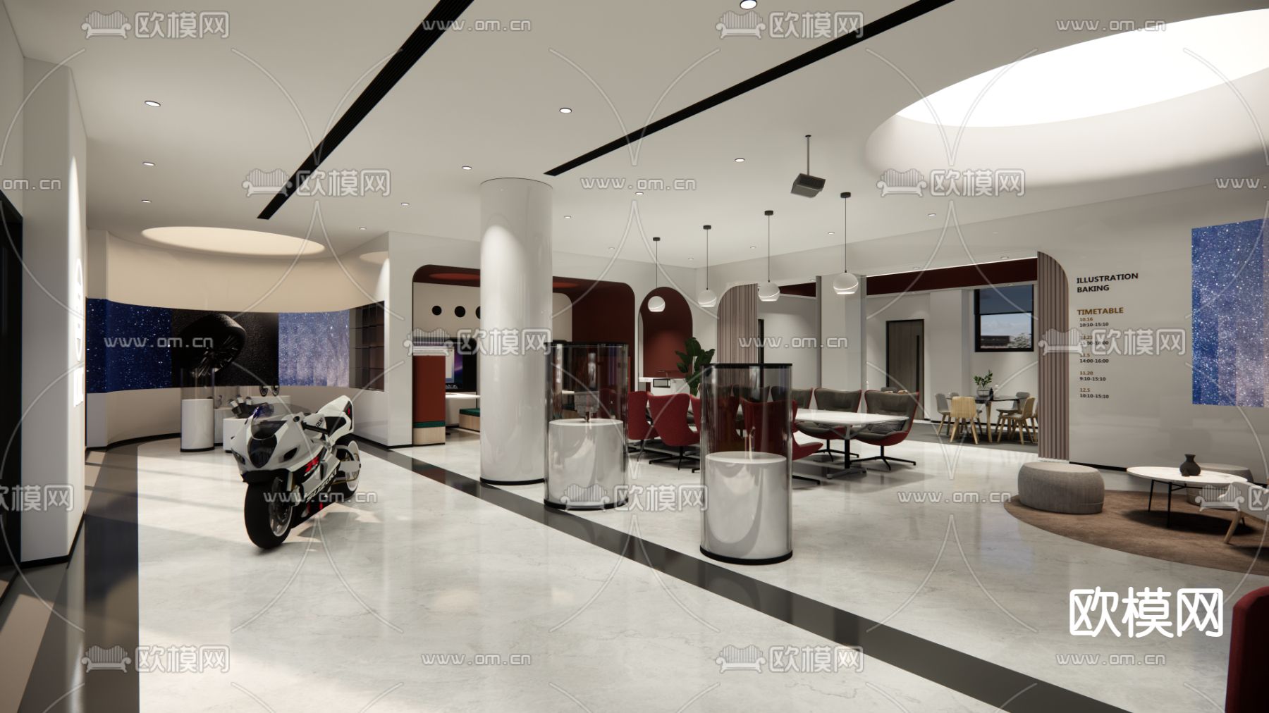 现代办公接待室su模型下载（渲染图6）