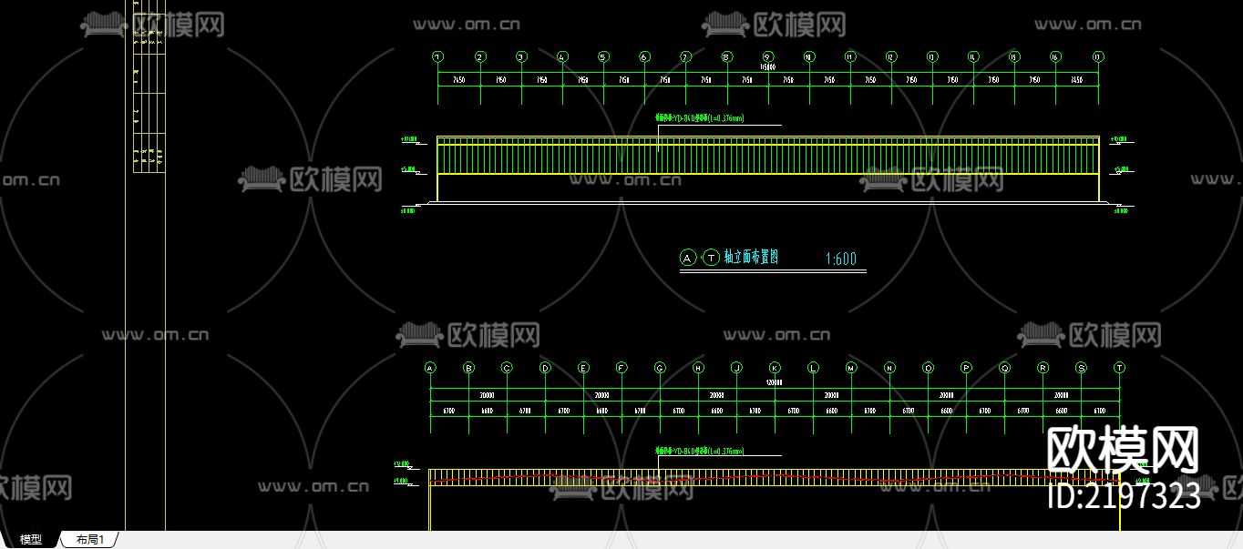 公司钢结构工程cad图库下载（渲染图2）