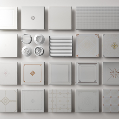  现代铝扣板集成吊顶su模型 