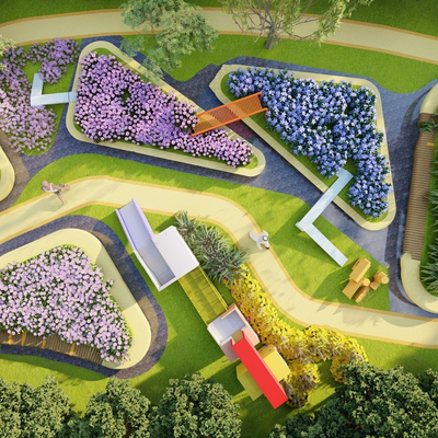  现代宠物乐园su模型 