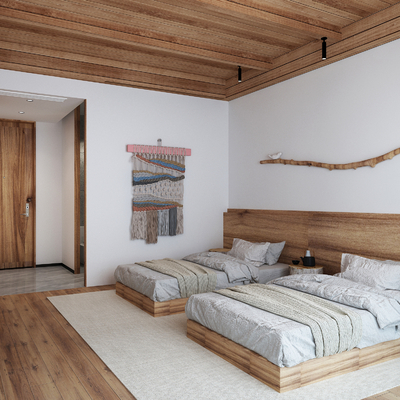  侘寂民宿客房su模型 