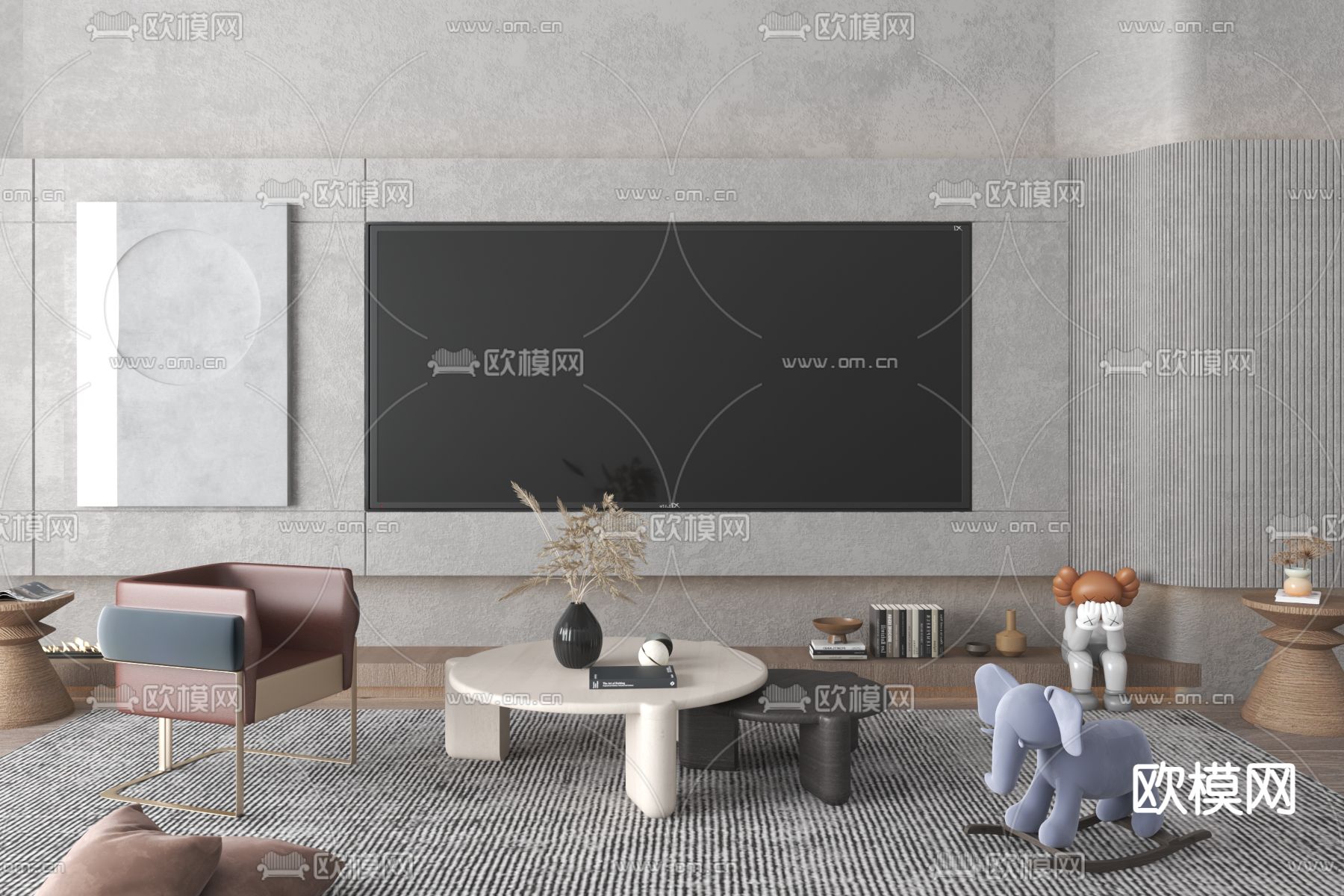 现代家居客厅3d模型