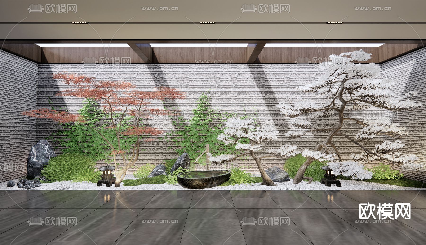 新中式庭院景观小品su模型下载_ID12024514_sketchup模型下载-欧模网