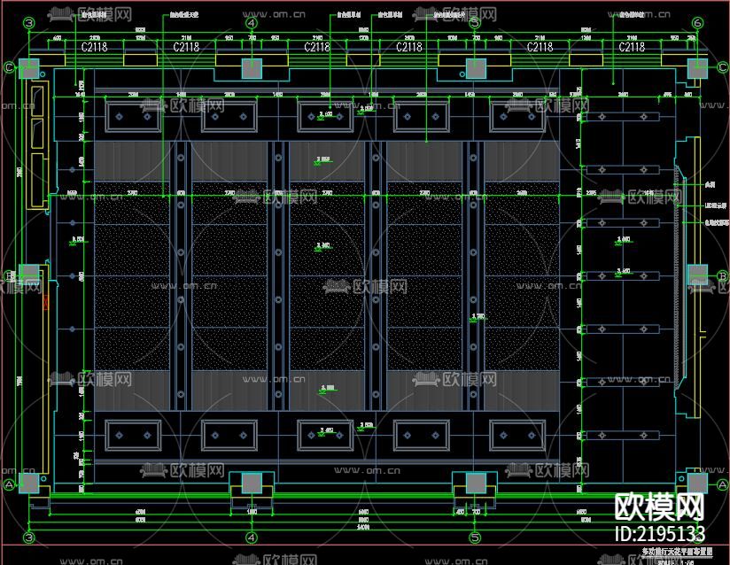 多功能厅CAD图纸下载（渲染图7）