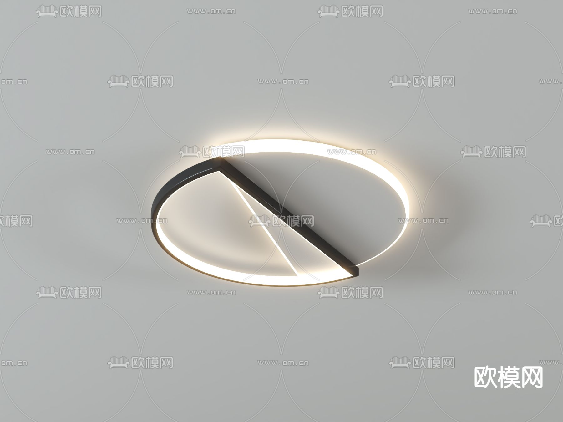 现代轻奢吸顶灯su模型下载（渲染图3）