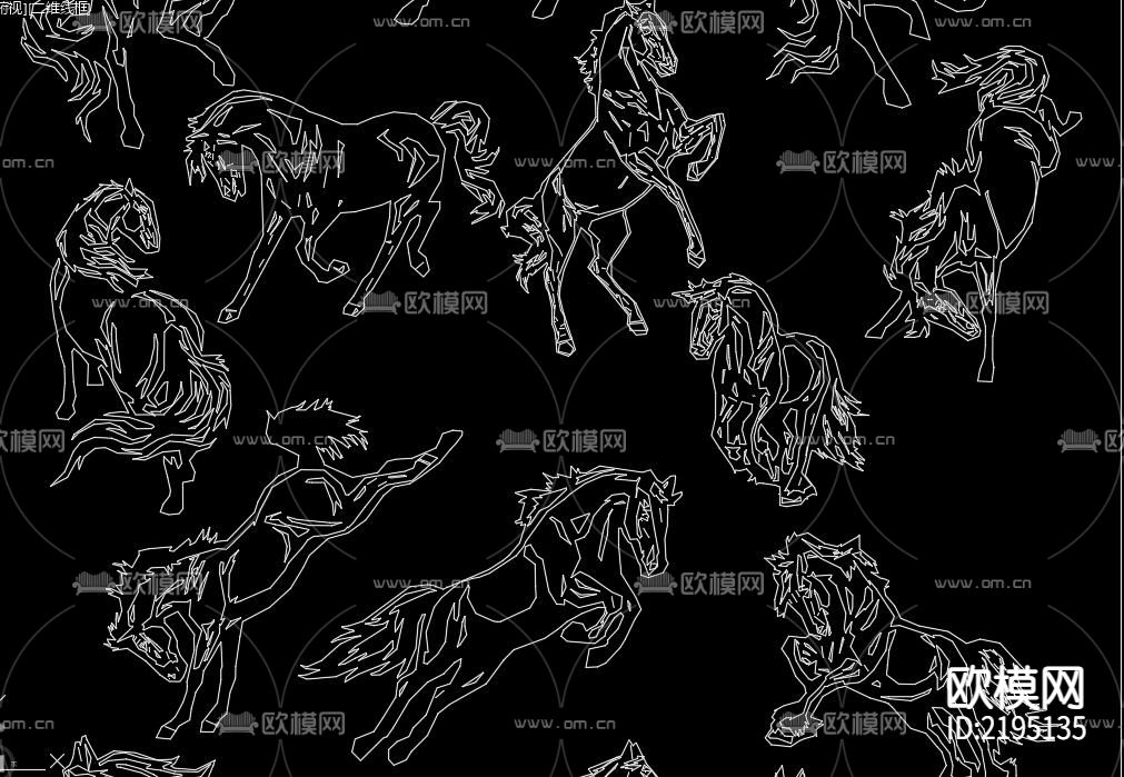 骏马CAD图库下载（渲染图6）