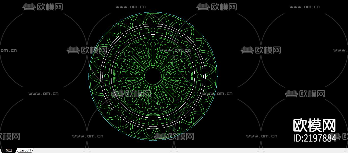 25个建筑常用木花CAD大样图下载（渲染图9）