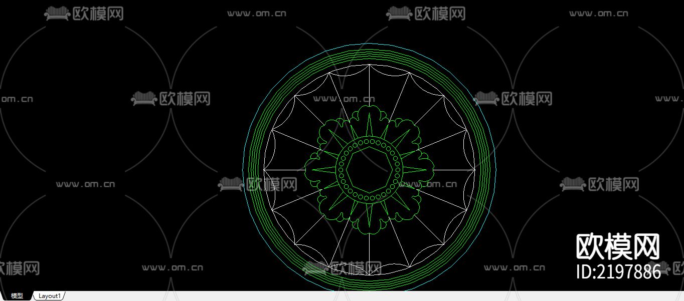 25个建筑常用木花CAD大样图下载（渲染图1）