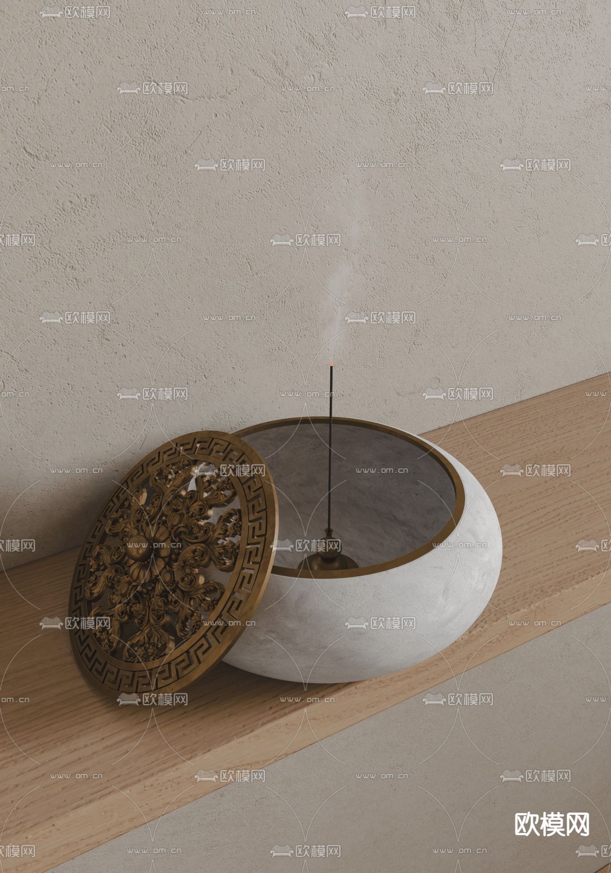 侘寂风棋牌室3d模型下载（渲染图4）