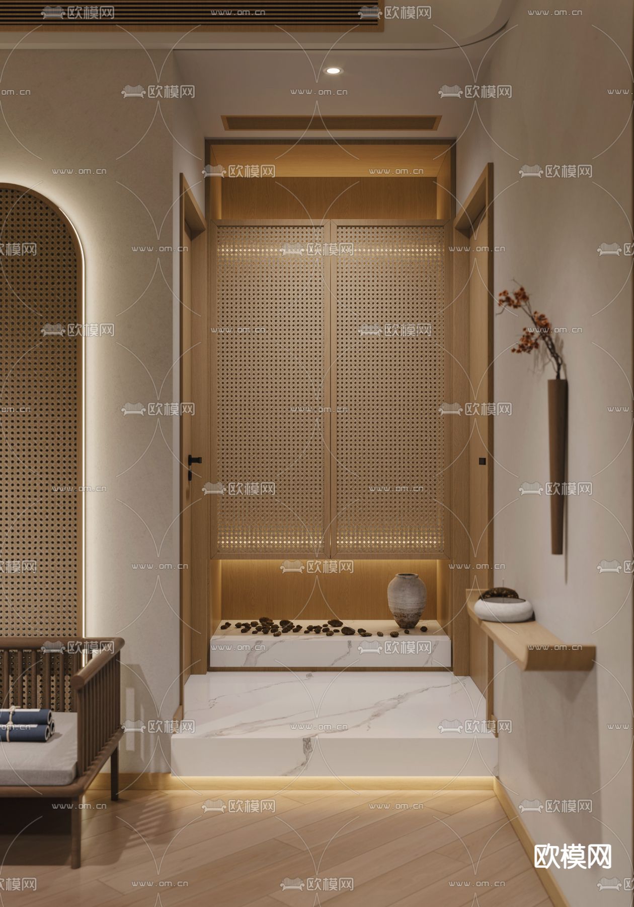 侘寂风棋牌室3d模型下载（渲染图5）