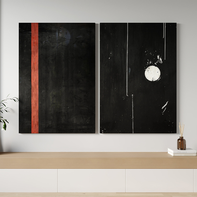  现代黑色抽象装饰画su模型 