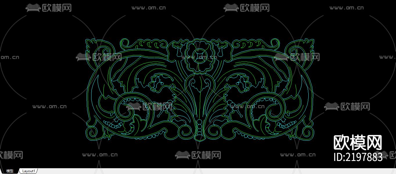 25个建筑常用木花CAD大样图下载（渲染图10）