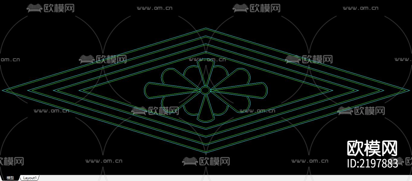25个建筑常用木花CAD大样图下载（渲染图2）