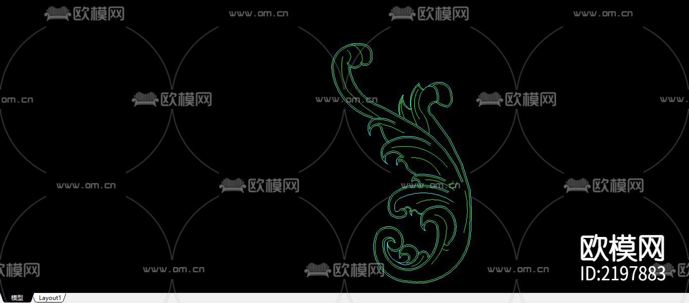 25个建筑常用木花CAD大样图下载（渲染图7）
