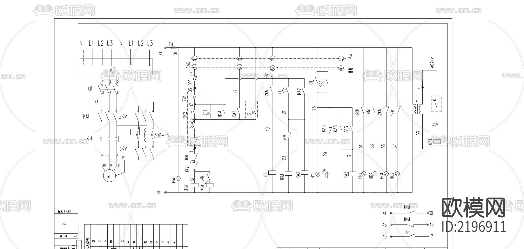 消防排烟风机控制回路CAD节点大样下载