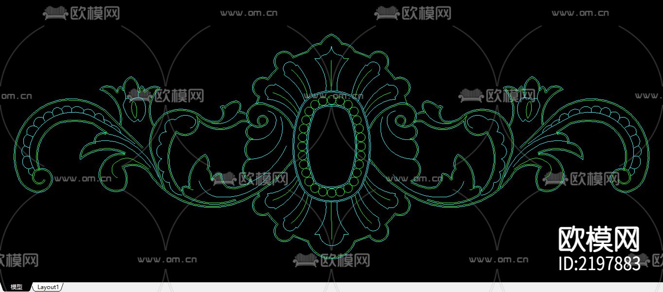 25个建筑常用木花CAD大样图下载（渲染图8）
