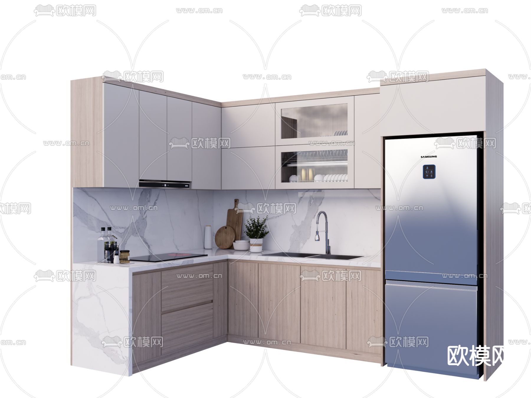 北欧橱柜su模型下载（渲染图1）