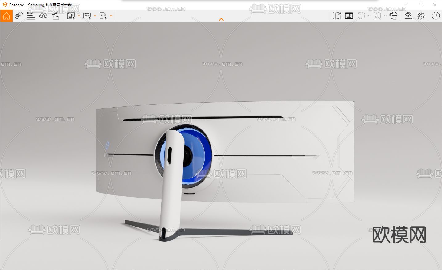 三星电竞弧面显示器su模型