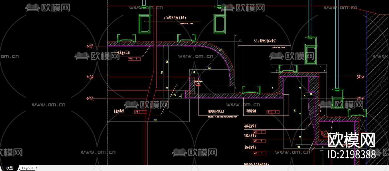 18个节点CAD深化图下载（渲染图5）