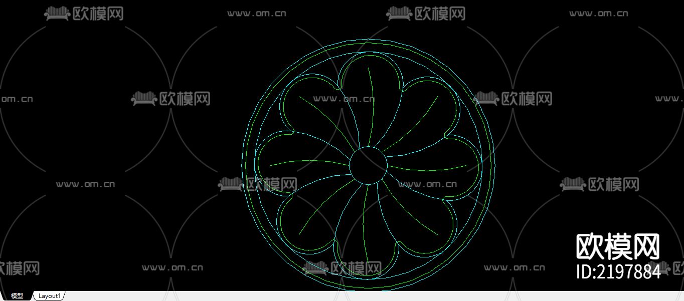 25个建筑常用木花CAD大样图下载（渲染图2）