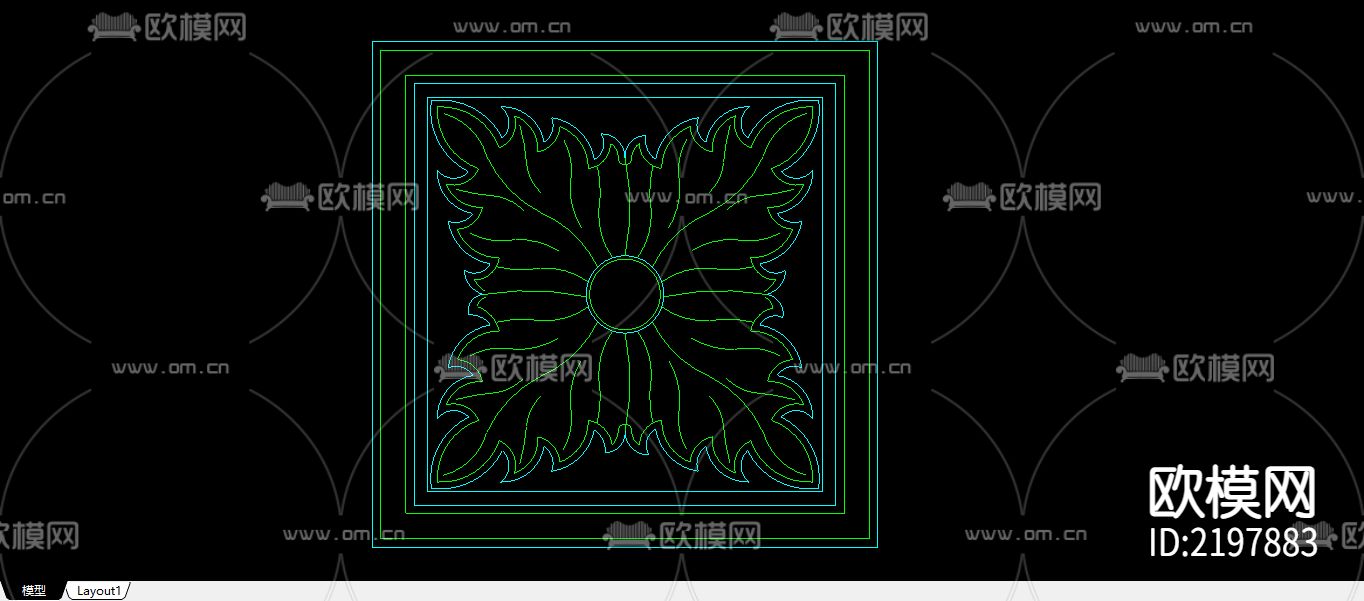 25个建筑常用木花CAD大样图下载（渲染图9）