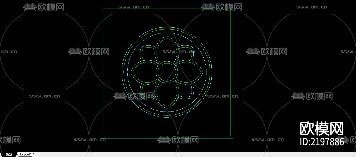 25个建筑常用木花CAD大样图下载（渲染图3）