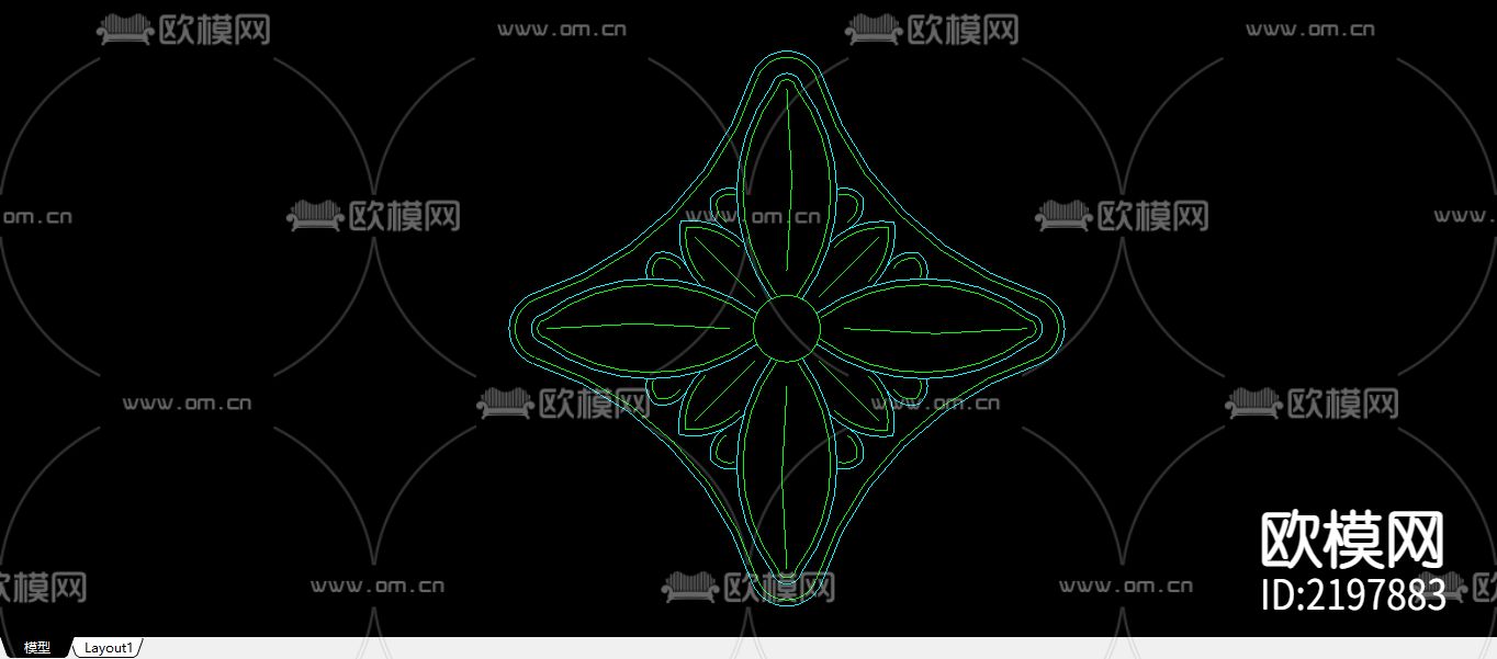 25个建筑常用木花CAD大样图下载（渲染图1）