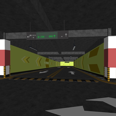  现代停车场地下车库su模型 