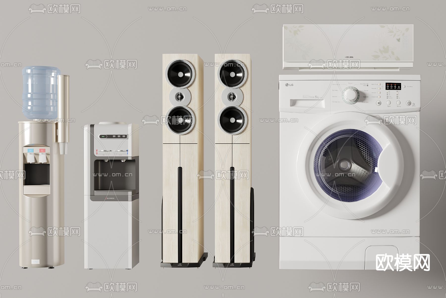 现代饮水机音响洗衣机3d模型下载