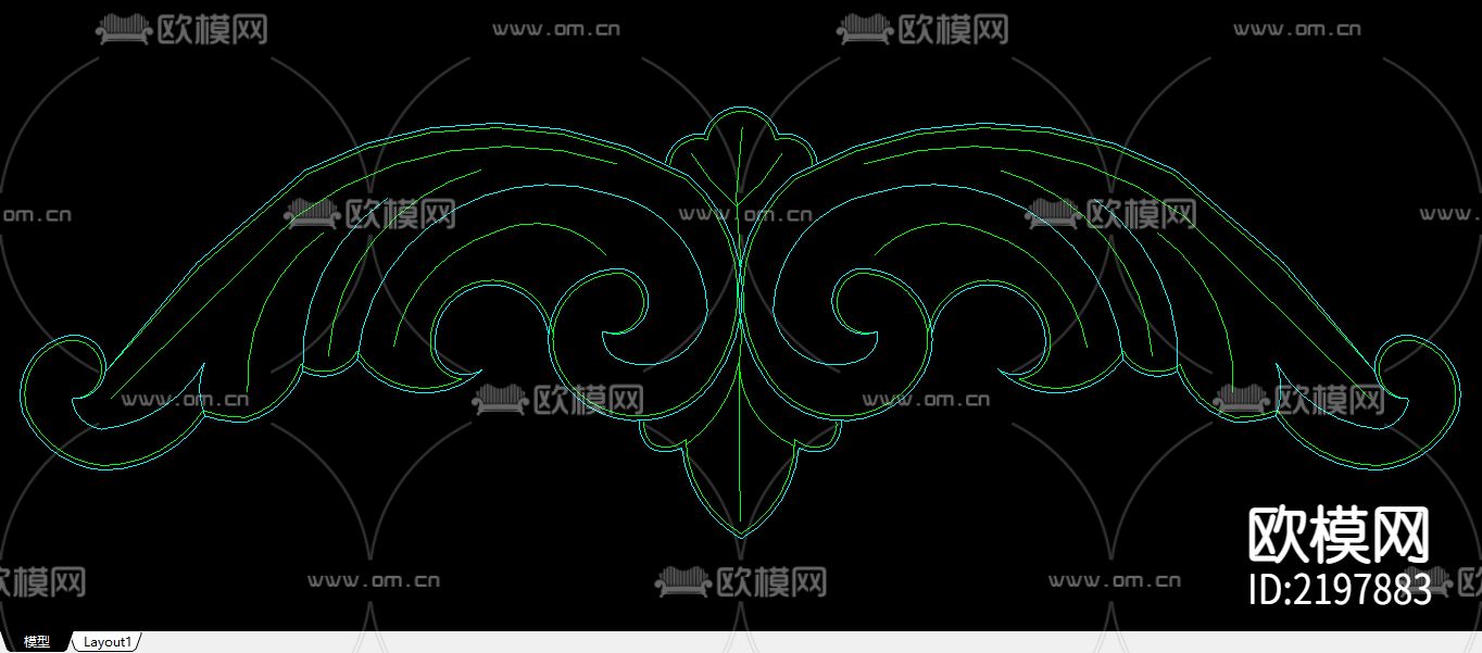 25个建筑常用木花CAD大样图下载（渲染图3）