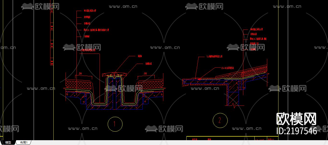 预制屋面CAD施工图下载（渲染图7）
