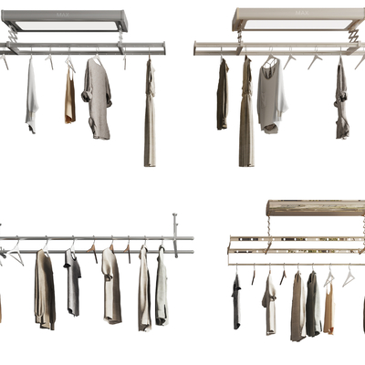  现代自动升降晾衣架su模型 