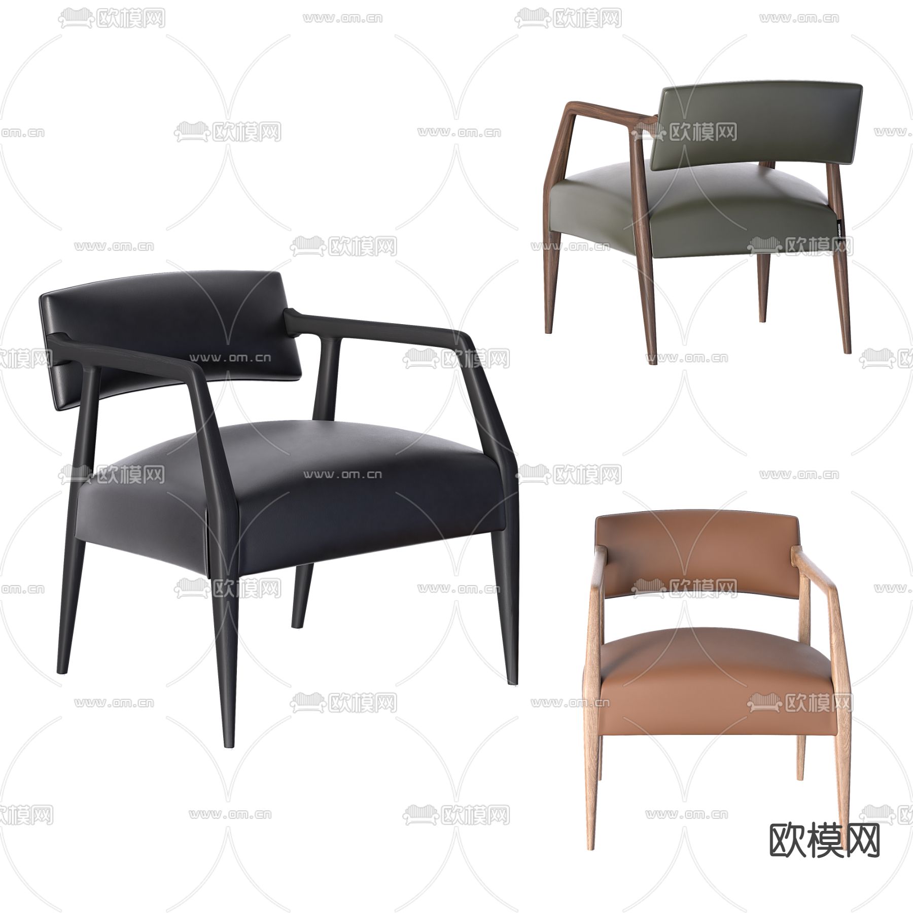 POLIFORM 现代皮革软体单椅3d模型下载