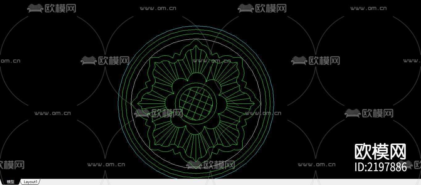 25个建筑常用木花CAD大样图下载（渲染图2）