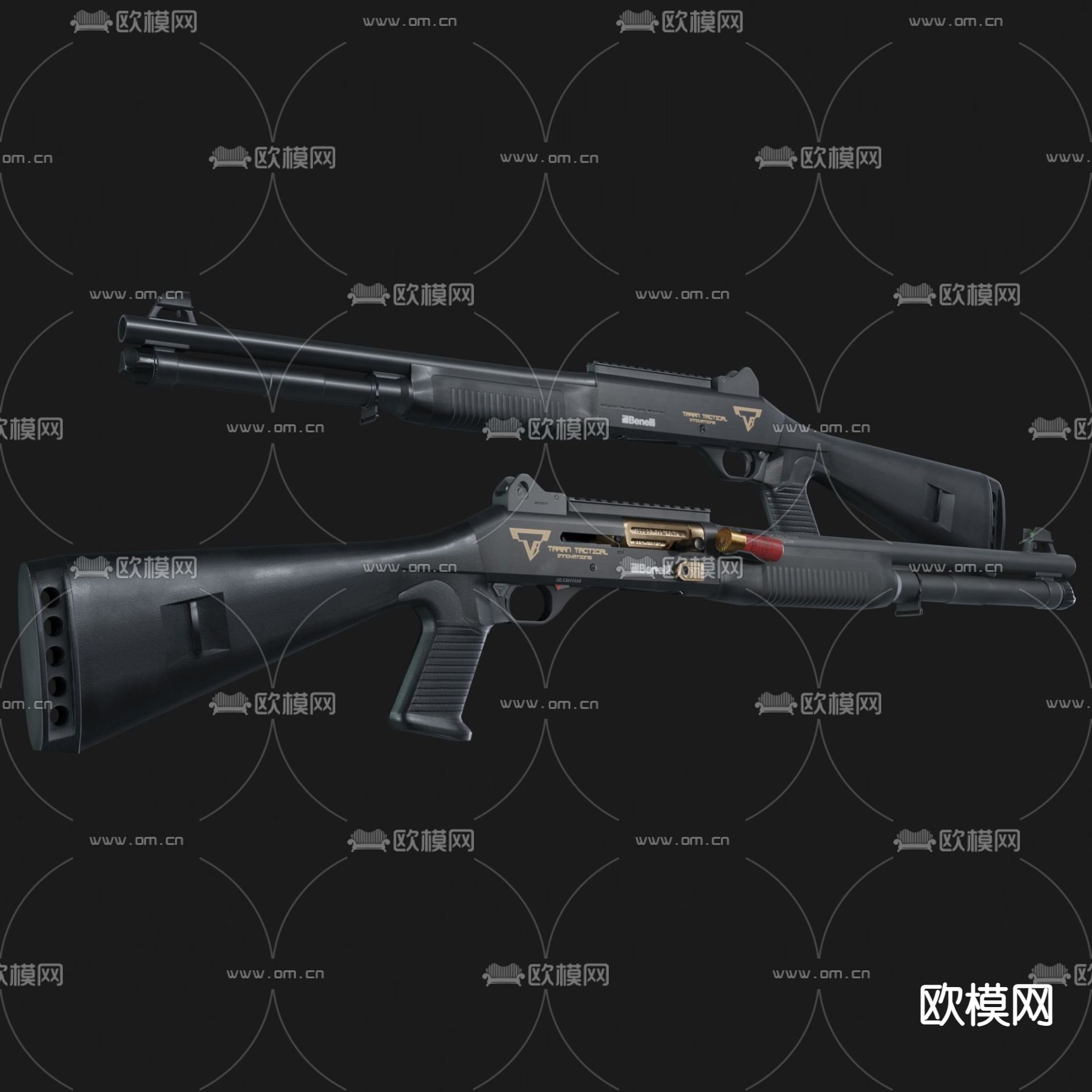 现代贝内利M4 Super 90霰弹枪免费3d模型下载_ID12033344_3dmax免费模型-欧模网