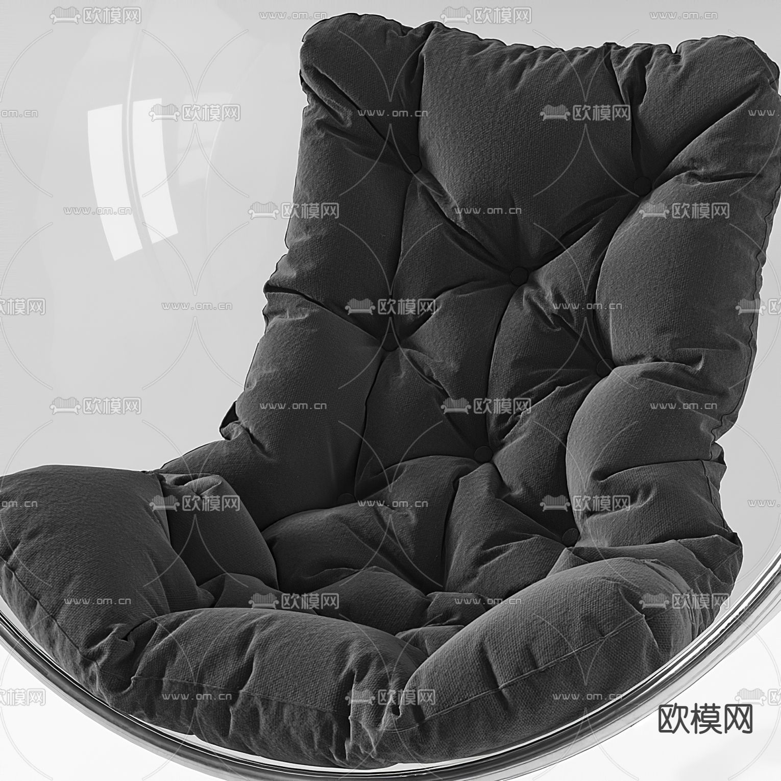 现代玻璃半球吊椅3d模型