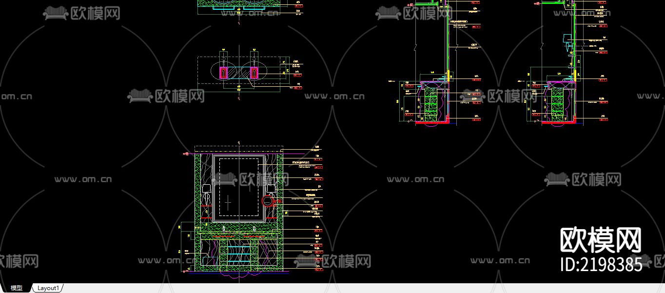 18个节点CAD深化图下载（渲染图1）